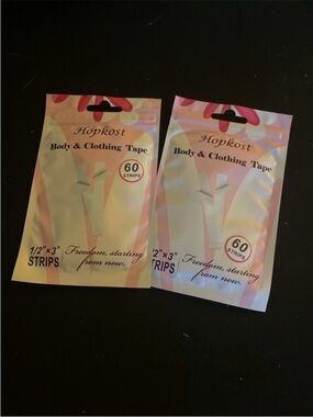 (1NC37) 2 Pink Body & Clothing Tape Strips - 60 Count Each